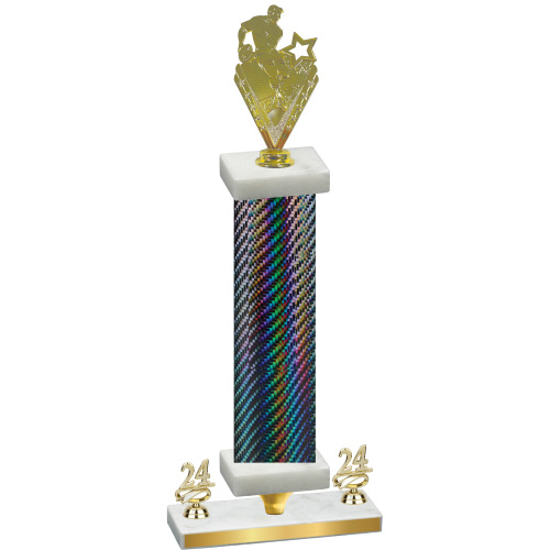 Premium Single Black Carbon Fiber Year Rugby Trophy