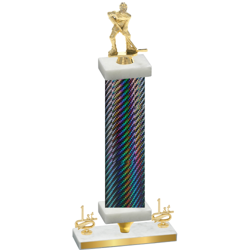 Premium Single Black Carbon Fiber First Place Hockey Trophy