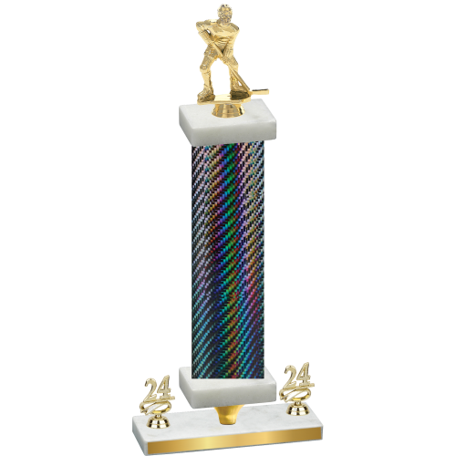 Premium Single Black Carbon Fiber Year Hockey Trophy