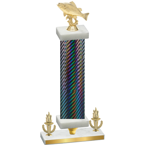 Premium Single Black Carbon Fiber Victory Fishing Trophy