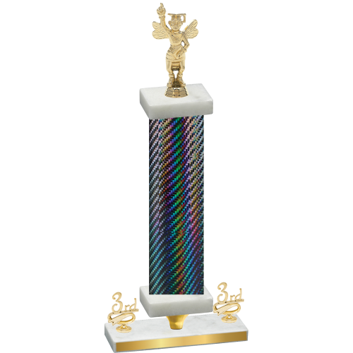Premium Single Black Carbon Fiber Third Place Academics Trophy