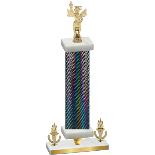 Premium Single Black Carbon Fiber Victory Academics Trophy