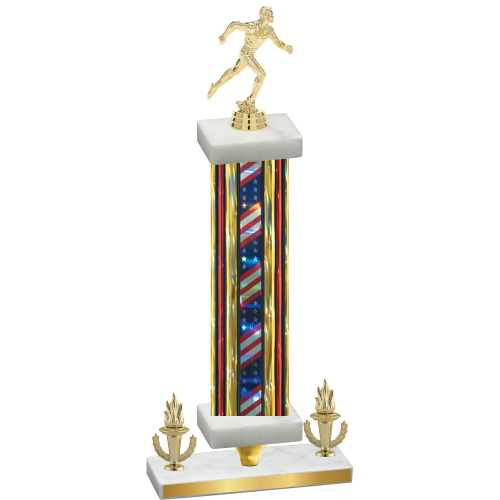 Premium Single Flag USA Victory Running Trophy