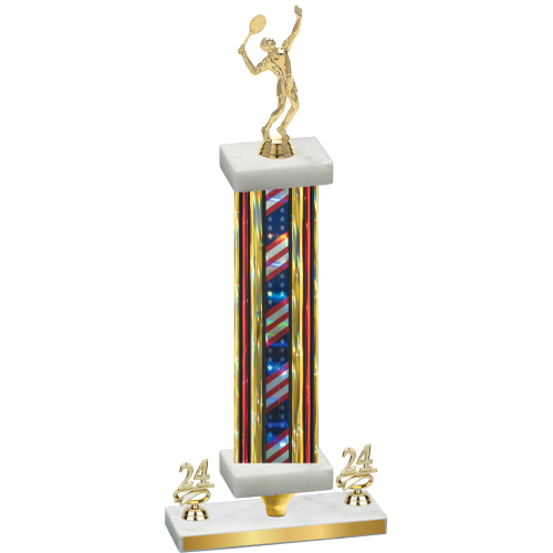 Premium Single Flag USA Year Tennis Trophy