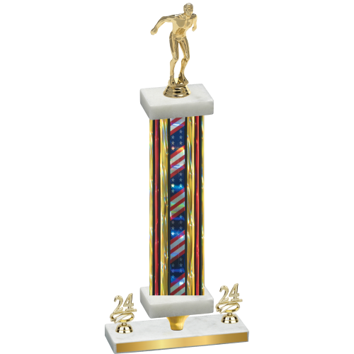 Premium Single Flag USA Year Swimming Trophy