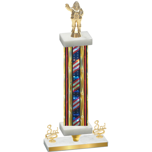 Premium Single Flag USA Third Place Holiday Trophy