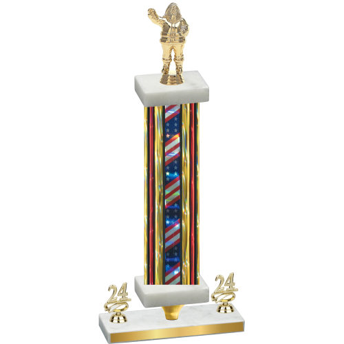 Premium Single Flag USA Year Holiday Trophy