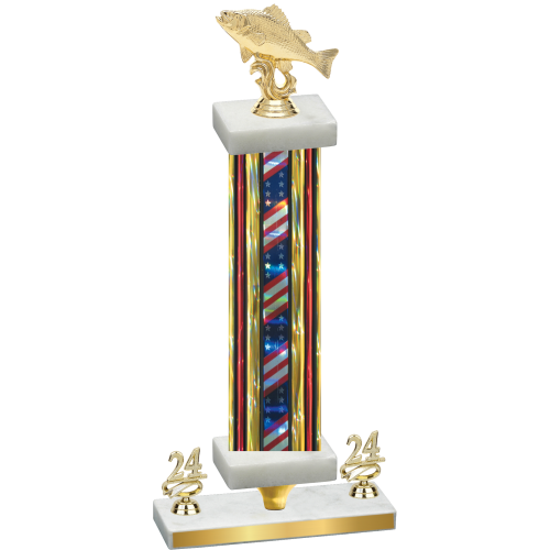 Premium Single Flag USA Year Fishing Trophy