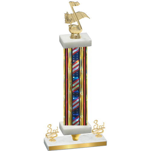 Premium Single Flag USA Third Place Music Trophy