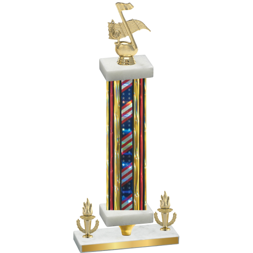Premium Single Flag USA Victory Music Trophy