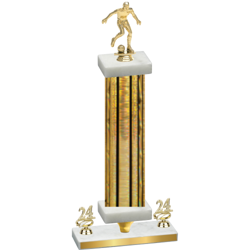 Premium Single Gold Glacier Year Soccer Trophy