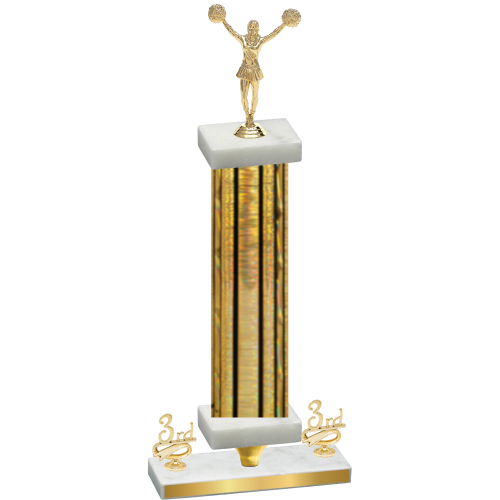 Premium Single Gold Glacier Third Place Cheerleading Trophy