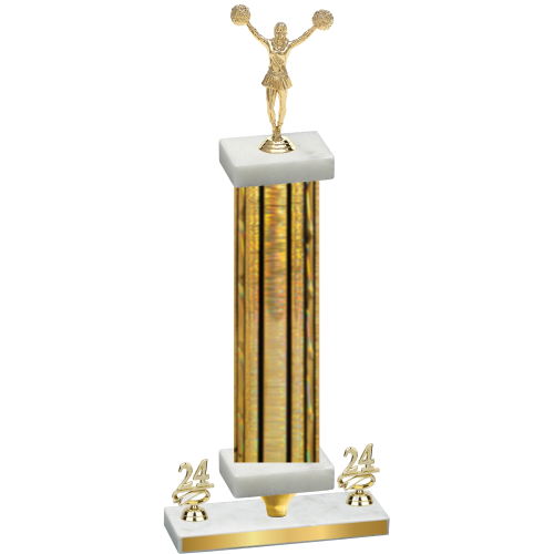 Premium Single Gold Glacier Year Cheerleading Trophy