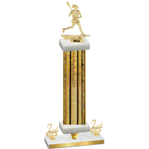 Premium Single Gold Glacier Second Place Lacrosse Trophy