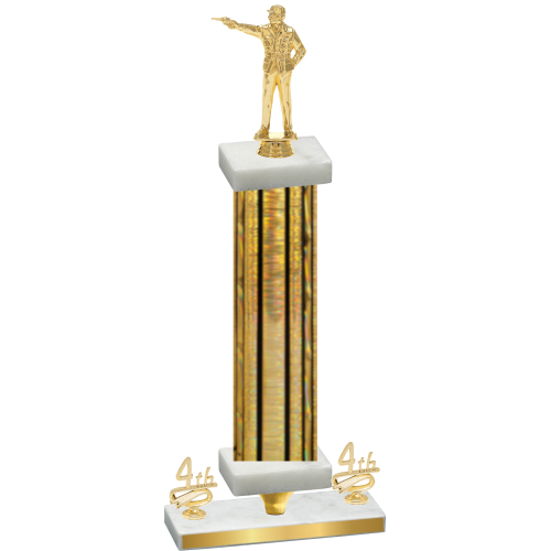 Premium Single Gold Glacier Fourth Place Shooter Trophy