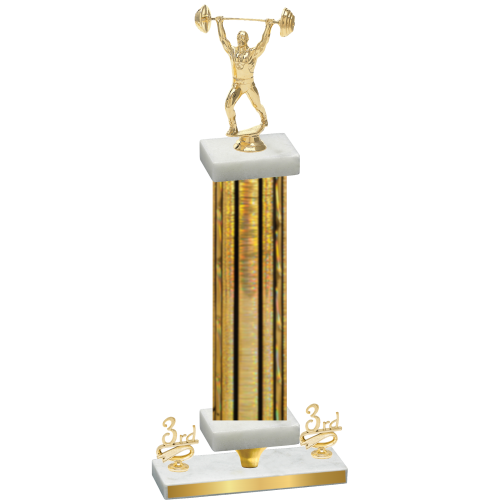 Premium Single Gold Glacier Third Place Weights Trophy
