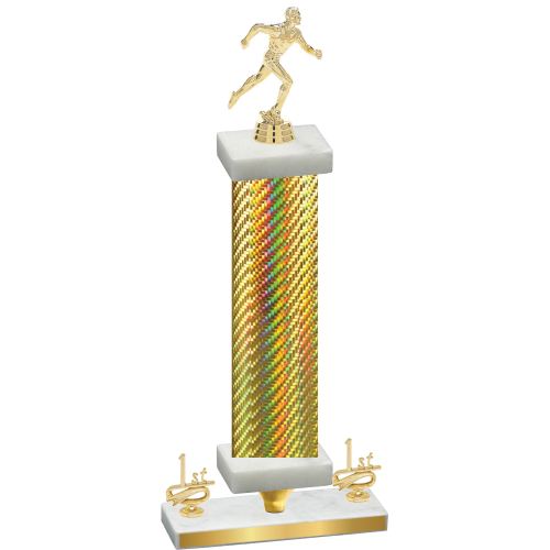 Premium Single Gold Carbon Fiber First Place Running Trophy