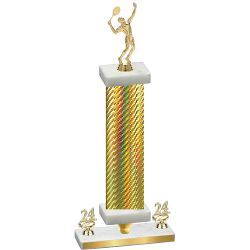 Premium Single Gold Carbon Fiber Year Tennis Trophy