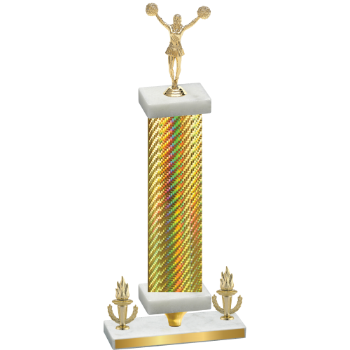 Premium Single Gold Carbon Fiber Victory Cheerleading Trophy