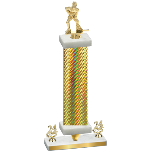 Premium Single Gold Carbon Fiber Year Hockey Trophy