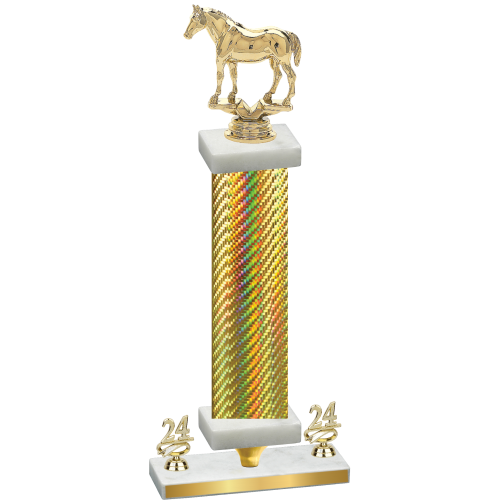 Premium Single Gold Carbon Fiber Year Horses Trophy