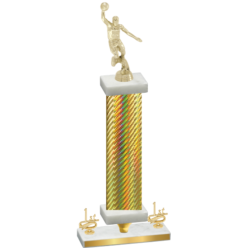 Premium Single Gold Carbon Fiber First Place Basketball Trophy