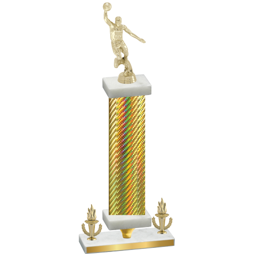Premium Single Gold Carbon Fiber Victory Basketball Trophy