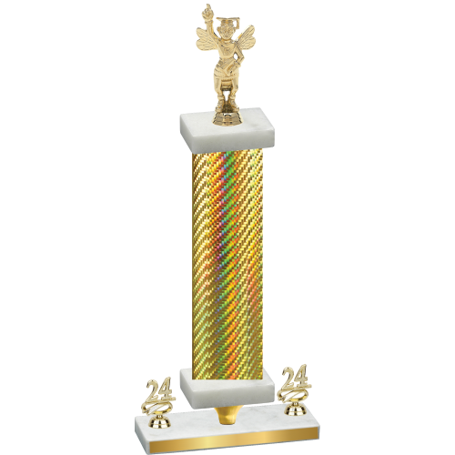Premium Single Gold Carbon Fiber Year Academics Trophy