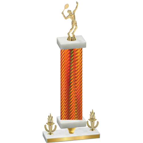 Premium Single Orange Carbon Fiber Victory Tennis Trophy
