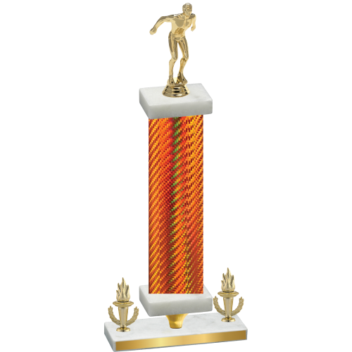 Premium Single Orange Carbon Fiber Victory Swimming Trophy