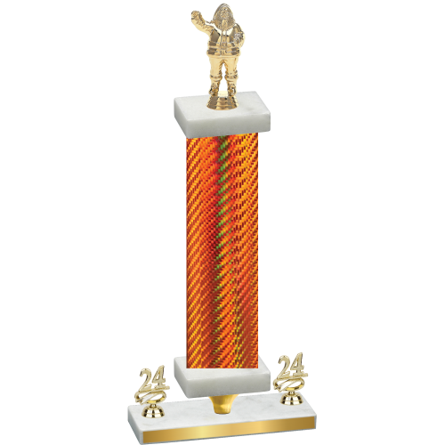 Premium Single Orange Carbon Fiber Year Holiday Trophy
