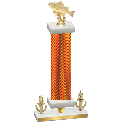 Premium Single Orange Carbon Fiber Victory Fishing Trophy