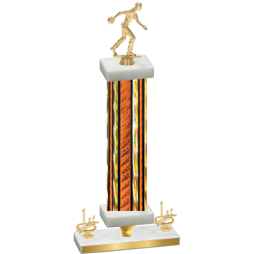 Premium Single Orange Glacier First Place Bowling Trophy
