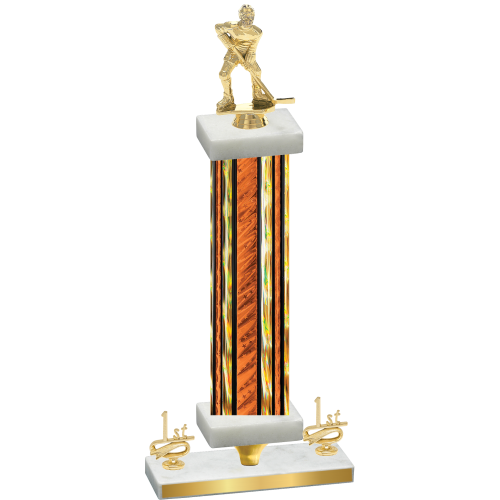 Premium Single Orange Glacier First Place Hockey Trophy