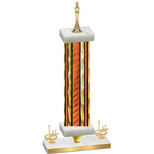 Premium Single Orange Glacier First Place Chess Trophy