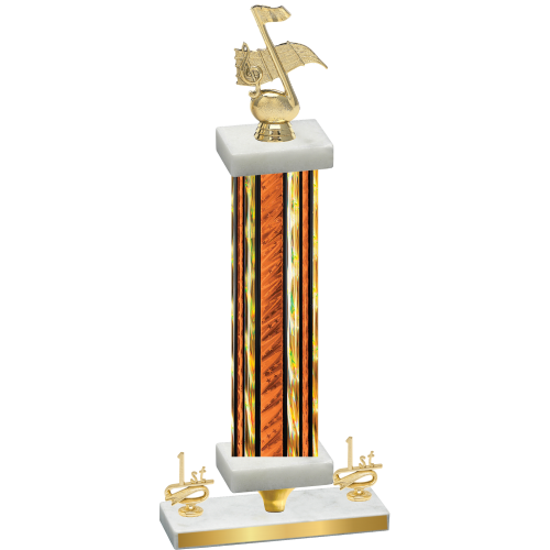 Premium Single Orange Glacier First Place Music Trophy