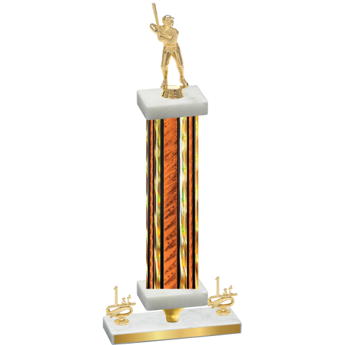 Premium Single Orange Glacier First Place Baseball Trophy