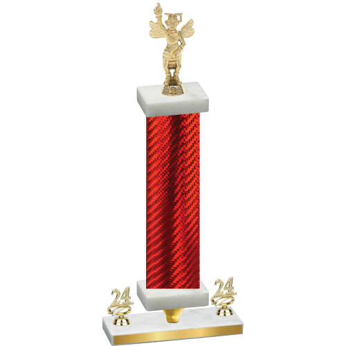 Premium Single Red Carbon Fiber Year Academics Trophy
