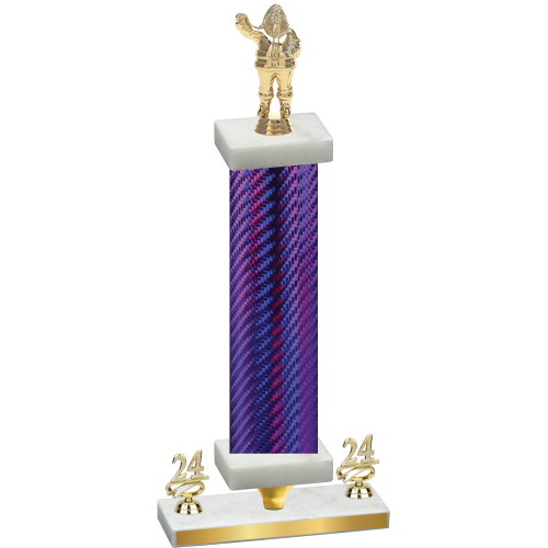Premium Single Purple Carbon Fiber Year Holiday Trophy