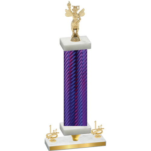 Premium Single Purple Carbon Fiber First Place Academics Trophy
