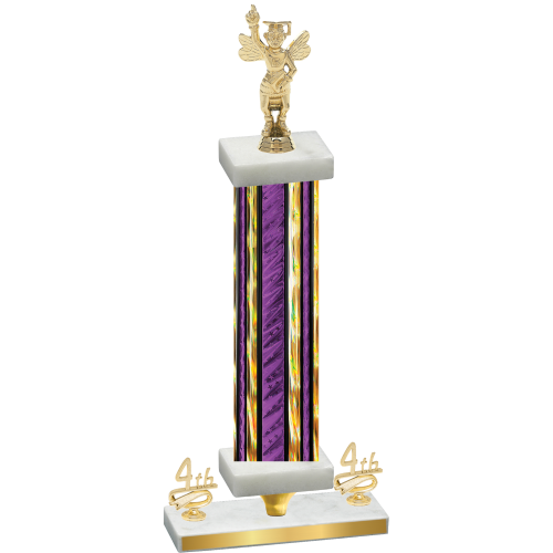 Premium Single Purple Glacier Fourth Place Academics Trophy