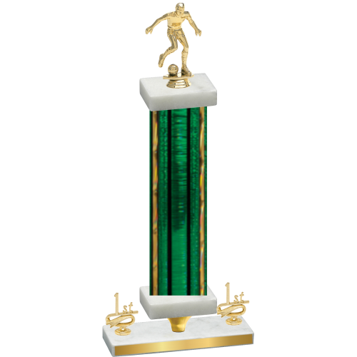 Premium Single Green Glacier First Place Soccer Trophy