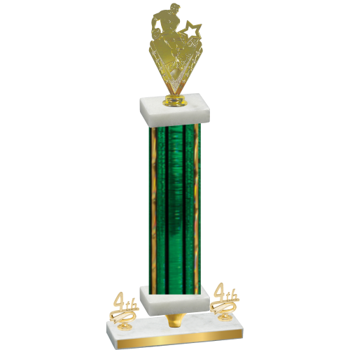 Premium Single Green Glacier Fourth Place Rugby Trophy