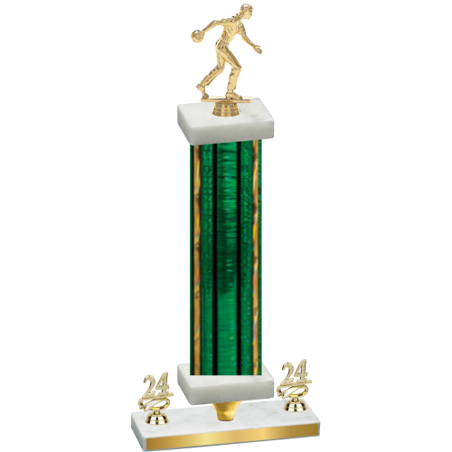 Premium Single Green Glacier Year Bowling Trophy