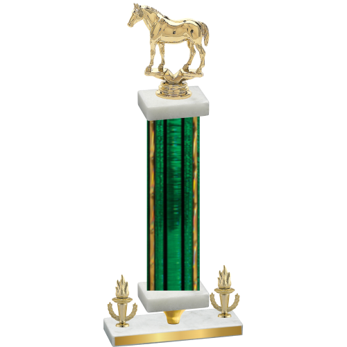 Premium Single Green Glacier Victory Horses Trophy