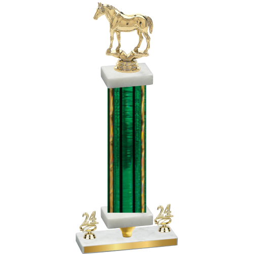 Premium Single Green Glacier Year Horses Trophy