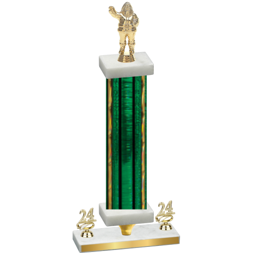 Premium Single Green Glacier Year Holiday Trophy
