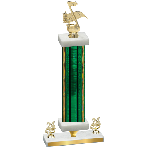 Premium Single Green Glacier Year Music Trophy