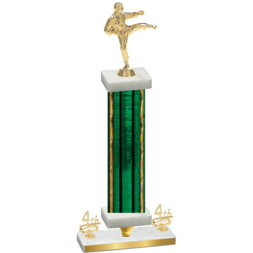 Premium Single Green Glacier Fourth Place Karate Trophy