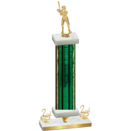 Premium Single Green Glacier Second Place Baseball Trophy